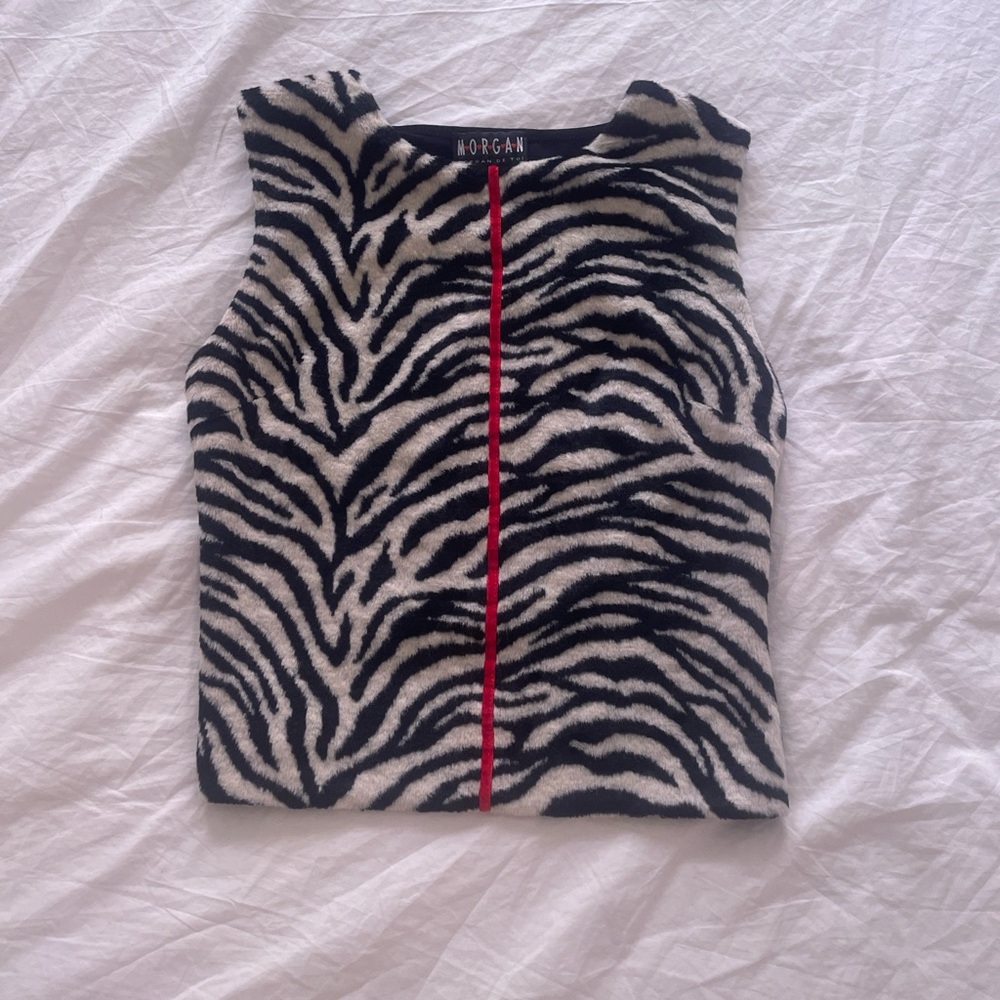 SOLD RARE Morgan De Toi two piece faux fur zebra set - Picture 2 of 6
